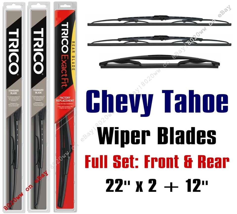 2009-2014 Chevrolet Chevy Tahoe Standard Wipers 3pk Front/Rear 30221x2/12E - Image 1 of 1