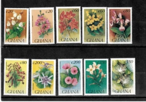 Ghana 1993 - Flores orquídeas - Juego de 10 estampillas - Scott #1505-14 - MNH - Imagen 1 de 1