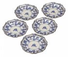 Kutani yaki ware Japanese Plate Dish set of 5 Sometsuke Treasure pattern 6'