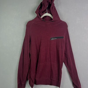 American Eagle Flex Hoodie Sweatshirt  XL Burgundy Pullover Zip Pocket Sweater - Picture 1 of 15