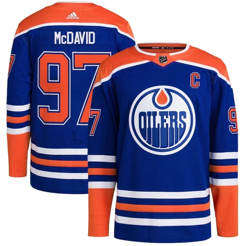 Connor McDavid Edmonton Oilers adidas Home Primegreen Authentic Jersey Size 52 Cover