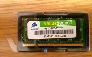 RAM Corsair VS1GSDS667D2 1GB DDR2 PC2-5300S 667MHz SO DIMM 200-pin - Picture 1 of 1
