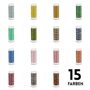 Nähgarn Multicolor seidig glänzend Garn 125m Viskose,135(2) Schnappspule EU 15 x - Bild 1 von 58