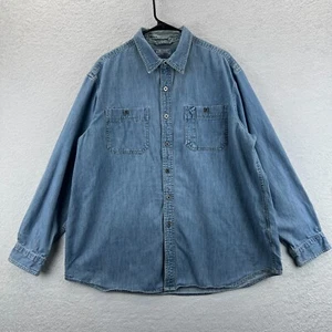 L.L. Bean Men's Denim Long Sleeve Button Up Cotton Casual Pocket Shirt Sz XL Reg - Picture 1 of 9