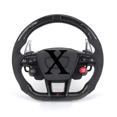 Alcantara Carbon Fiber LED Steering Wheel for Audi C8 A6 S6 RS6 A7 S7 RS7 19-21 - Изображение 1 из 4