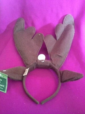 Christmas Reindeer Antler Headband~USED~Lights NOT WORKING~4½" Diameter~Small - Image 1 of 4