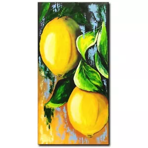 ORIGINAL Acryl Bild Gemälde Zitrone Abstrakt Malerei Kunst Modern Art HANDGEMALT - Bild 1 von 7