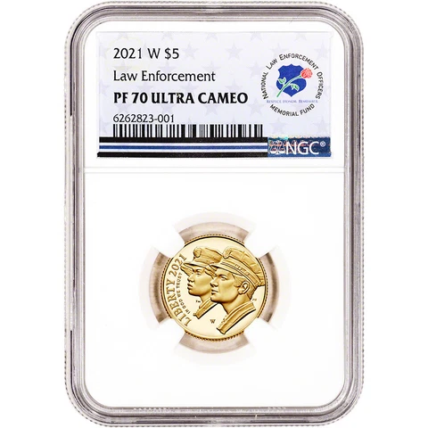 2021 W US Gold $5 National Law Enforcement Commemorative Proof NGC PF70 NLE Fund Cover