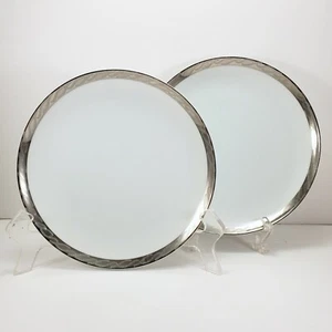 Juego de 2 platos de ensalada de liquen de plata Fukagawa Arita de 7,5 pulgadas para almuerzo 917 - Imagen 1 de 6