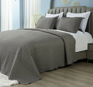 3Pcs Quilt Set With Pillow Shams Twin Full Queen King Size Bedding Comforter Set - Picture 1 of 14