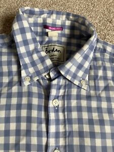 Boden shirt blue check gingham long sleeves size 15.5