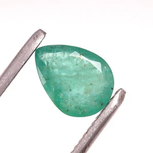 1.62 Ct Certified Natural Zambian Emerald Faceted Pear Cut Loose Gemstone - Picture 1 of 3