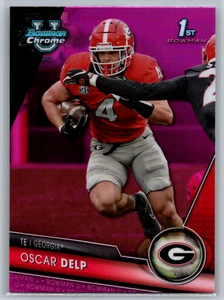 Oscar Delp 2023 Bowman University Chrome 1st Pink Refractor #92 Georgia Bulldogs - Picture 1 of 2