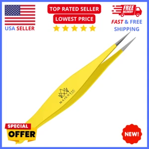 Precision Tweezers Ultra Fine Tip for Splinters, Tick Removal & Facial Hair - Picture 1 of 6