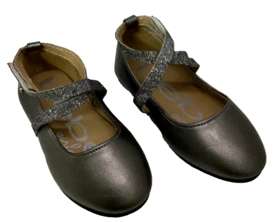 bebe girls footwear Mary Jane size 8 dressy pewter color dress up wedding church - Image 1 of 4