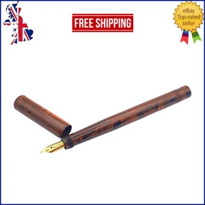 VINTAGE SEMPER 264 SAFETY FOUNTAIN PEN RED MOTTLED FLEXIBLE 18K MED NIB FRANCE - Picture 1 of 13