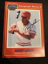 1991 JUMBO CALIFORNIA SUNFLOWER SEEDS #16 BARRY LARKIN HOF CINCINNATI REDS NMMT