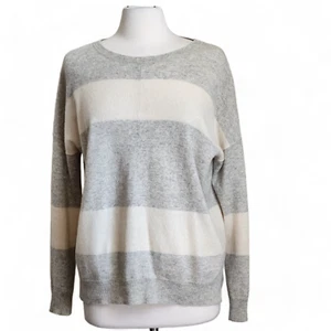 Suéter PREMISE 100 % cachemir para mujer talla M gris bloque de color rayas de gran tamaño - Imagen 1 de 13
