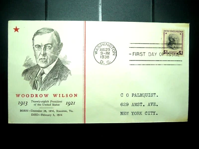 $1.00 President WOODROW WILSON First Day of Issue,1938 # 832  VF BUY IT NOW $15 - Image 1 of 3