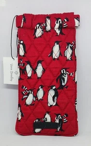 Vera Bradley Red Playful Penguins Cabernet Sunglass Sleeve NEW - Picture 1 of 4