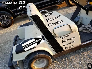 Carro de golf Yamaha G2/G9 negro aluminio placa de diamante cubiertas de pilar laterales - Imagen 1 de 7