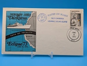 US Sc 1488 8c Copernicus - 1973 Sonnenfinsternis Abdeckung mit P&O Canberra Paquebot - Bild 1 von 6