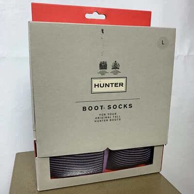 Hunter Original Bota de Lluvia Mujer Calcetines NUEVO Talla Grande-Púrpura/Negro Logo Foto 1 de 4