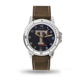 Texas Rangers Mens Classic Sports Watch NEW Brown Leather Band - Picture 1 of 2