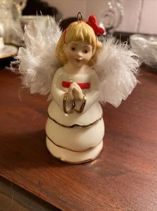 LENOX Ornament Christmas Praying Girl Angel Feather Wings - Picture 1 of 3