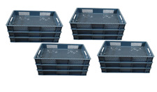 12 x Bäckerkiste Brötchen Brotbehälter Konditorenbox EURO-Norm 9cm (12xBK9grau)