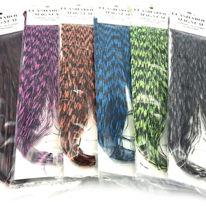 GRIZZLY BARRED MAGNUM FLASHABOU - Fly Tying Flash Striped Bucktail Material NEW! - Picture 1 of 7