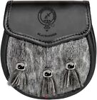 Blackadder Semi Sporran Fur Plain Leather Flap Scottish Clan Crest