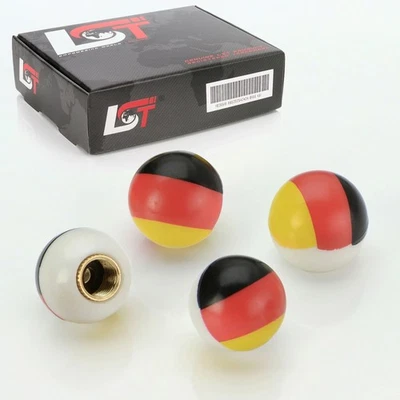 4x Casquillos de Válvula de Rueda Cubierta Bola Alemania Bandera para Daewoo Foto 1 de 3
