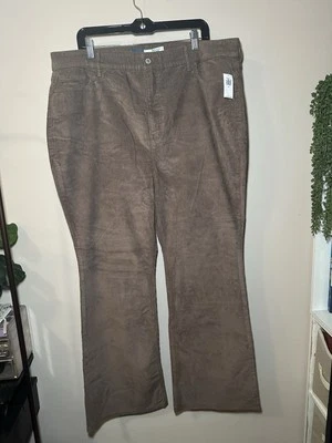 Pana Old Navy PLUS talla 20 NUEVO CON ETIQUETAS ACANALADO FINO café marrón Foto 1 de 4