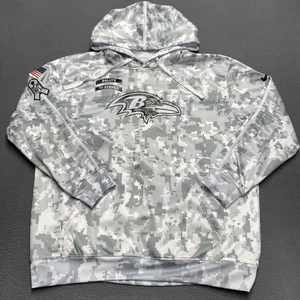 Baltimore Ravens Hoodie Mens 2XL Gray Camo NFL Football Salute to Service Nike - Picture 1 of 9