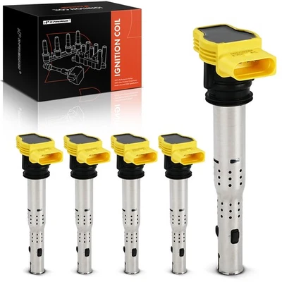 Bobina de encendido amarilla A-Premium 5x para Volkswagen Jetta Passat Golf Beetle Audi Foto 1 de 4