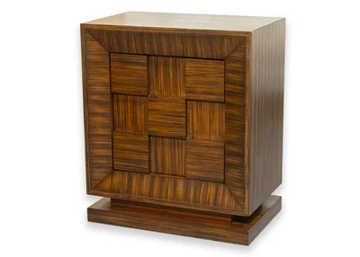 Global Views Contemporary Modern Zebrawood Laminate Rectangular Office Cabinet - Image 1 of 4