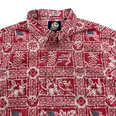 Рубашка мужская Reyn Spooner средняя красная летняя памятная сшитая на заказ Aloha - Изображение 1 из 4
