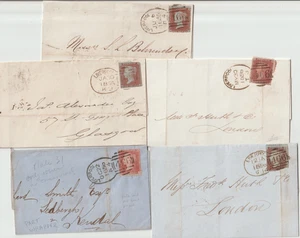 1855/6 5 x LIVERPOOL LÖFFELSTEMPEL AUF FOLIEN - VERSCHIEDENE CODES FÜR STUDIEN LOT - Bild 1 von 2