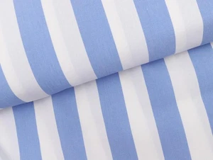 MARKISENSTOFF 320cm breit wasserabweisend BLOCKSTREIFEN HELLBLAU EUR 30,98/m - Bild 1 von 2
