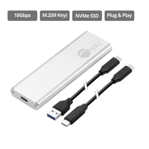 SIIG JU-SA0W11-S1 USB3.1 Gen2 Type-C to M.2 PCIe SSD MVMe Enclosure - Picture 1 of 7