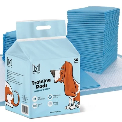 MERSJO 100 x Trainingsunterlagen Toilette Welpen Hundeklo Puppy Pads 40x60 cm