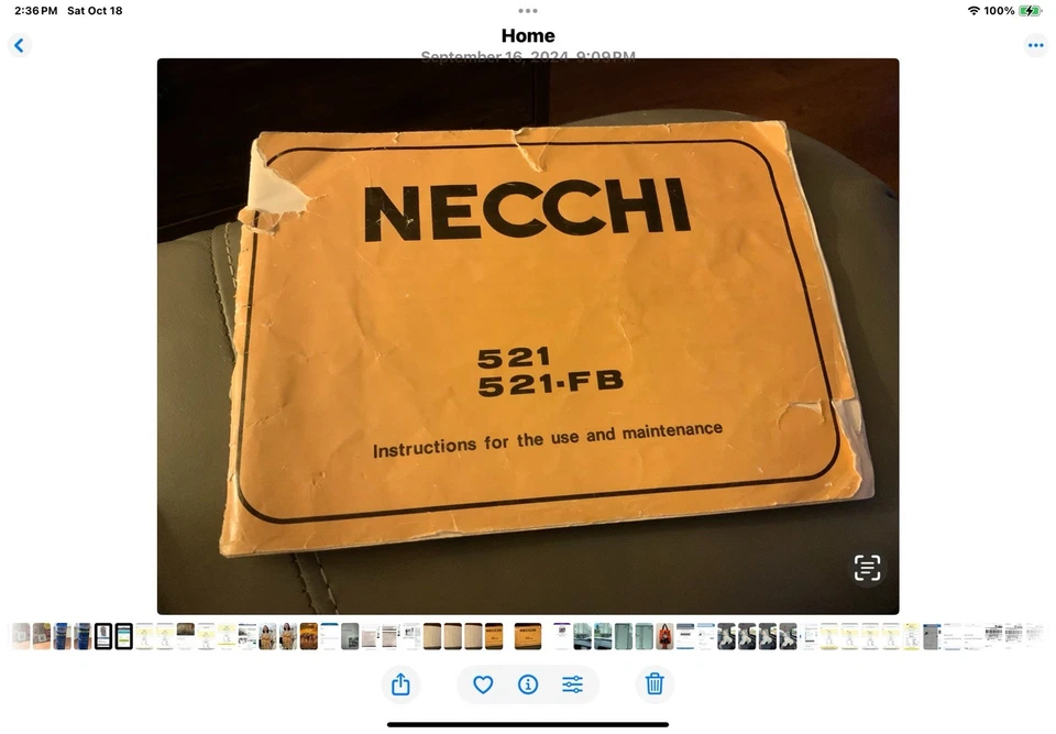Necci Sewing Machine Instruction Manual 521, 521.FB - Image 1 of 1