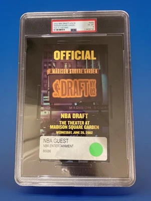 罕见 2002 年 NBA 选秀票官方 NBA 客人 PSA 6 EX-MT MSG 姚明带奖励 — 第 1/4 张图片