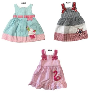 Counting Daisies Girl's All Occasion Seersucker Knee-Length Dress - Picture 1 of 7
