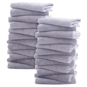 Ultra Soft 24 Pack Baby Washcloths - 10x10 Inches - Coral Fleece Extra Absorb... - Picture 1 of 7