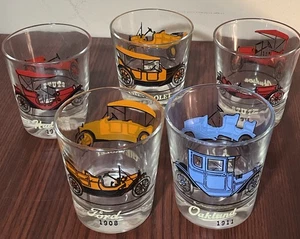 5 Hazel Atlas Vintage Antique Car Glasses 3.25” - Picture 1 of 11
