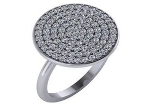 1 ct F VS2 illusion cluster round diamond solitaire engagement ring white gold - Picture 1 of 2