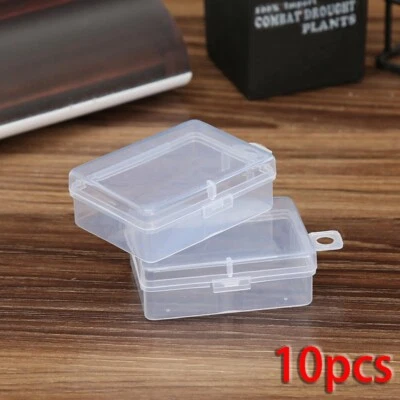 10x New Clear Plastic Small Boxes With Lid Container Storage Craft Gadgets - Image 1 of 4
