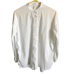 Lululemon Damen Button Down Bluse Top Knusprig Weiß Gr. 4 Business Casual (F33 - Bild 1 von 3